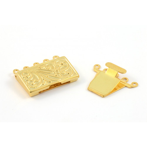 5 ROWS GOLD PLATED CLASP